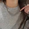 Tide Hip Hop Cuban Chain Does Not Fade Titanium Steel Necklace Boys and Girls Coarse Collarbone Chain Couple Versatile Light Luxury Cuban Chain