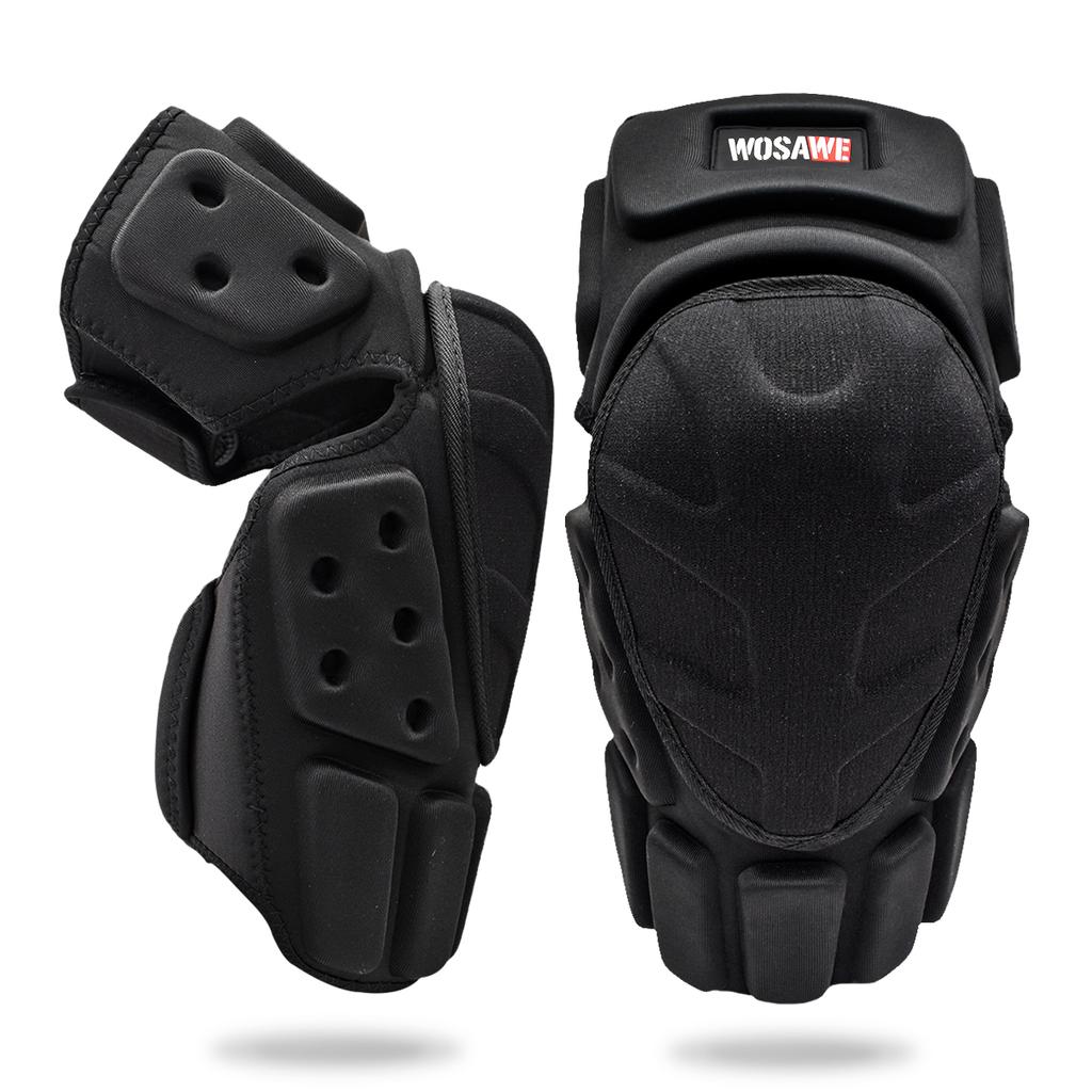 Wosawe Equipamento de proteção para motocicletas Motocross Joelheiras Protetor de ciclismo Joelheiras Suporte ajustável para canela
