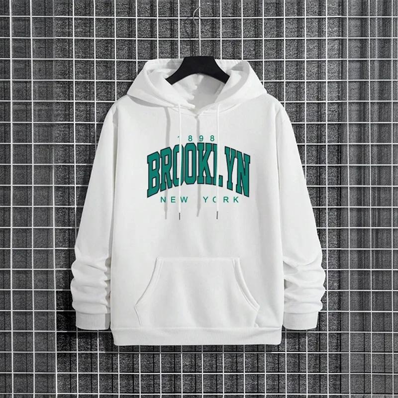 Brooklyn bedruckter Herren-Hoodie; Urban Street Fashion Hoodie; Herren Hip-Hop Casual Trend Hoodie; Herbst- und Wintermantel