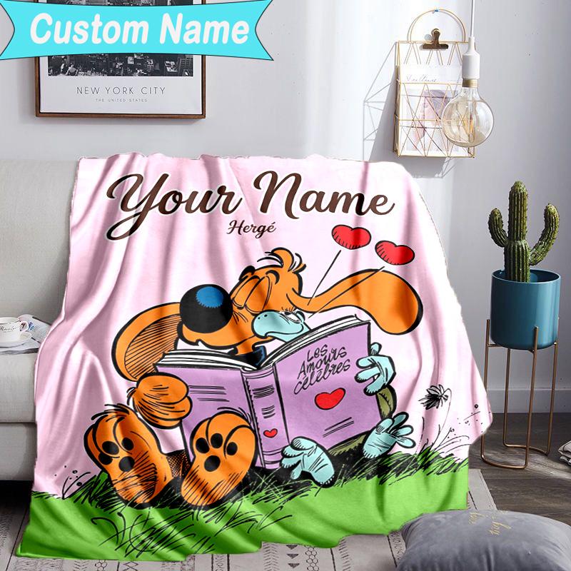 Custom Name Blanket Dog Boule Blanket Bedding Blanket for Travel, Camping, Living Rooms, Offices, Sofas, Fan Christmas Gift