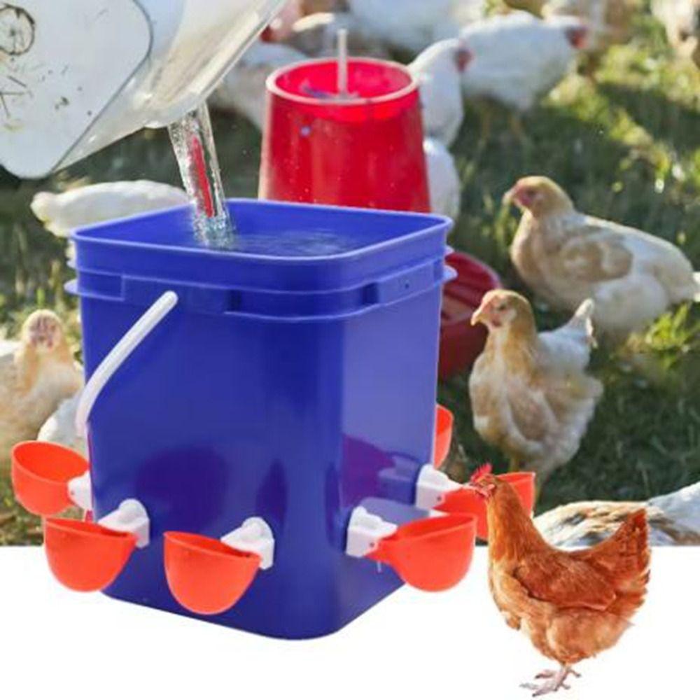 8Pcs Plastic Automatic Chicken Drinker Hanging Chicken Water Feeder Poultry Drinker Farm Feeding