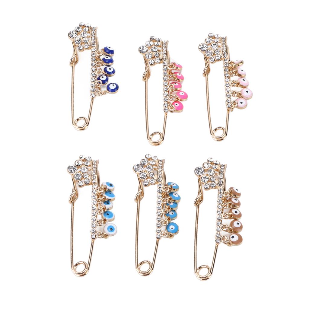 6 Stück Brosche Strahlend Golden 6 Farben Eleganter Stil Dekorativ Attraktiver Schmuck für Partys Verabredungen