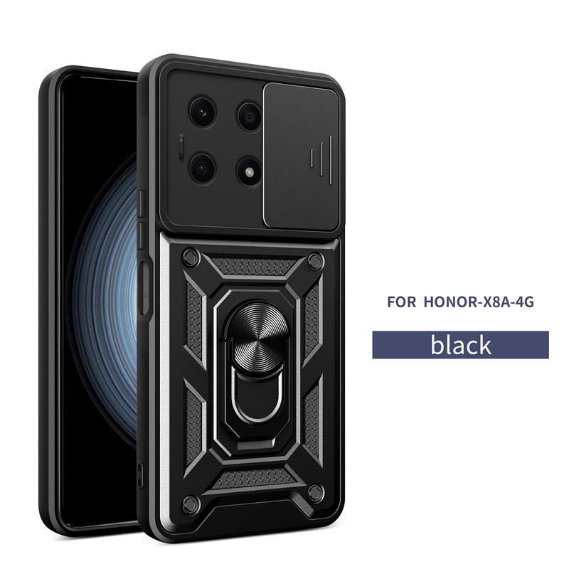 For Huawei Honor X8A 4G Case Shockproof Armor Magnetic Holder Ring Phone Cases For Honor X8A Slide Camera Protect Back Cover