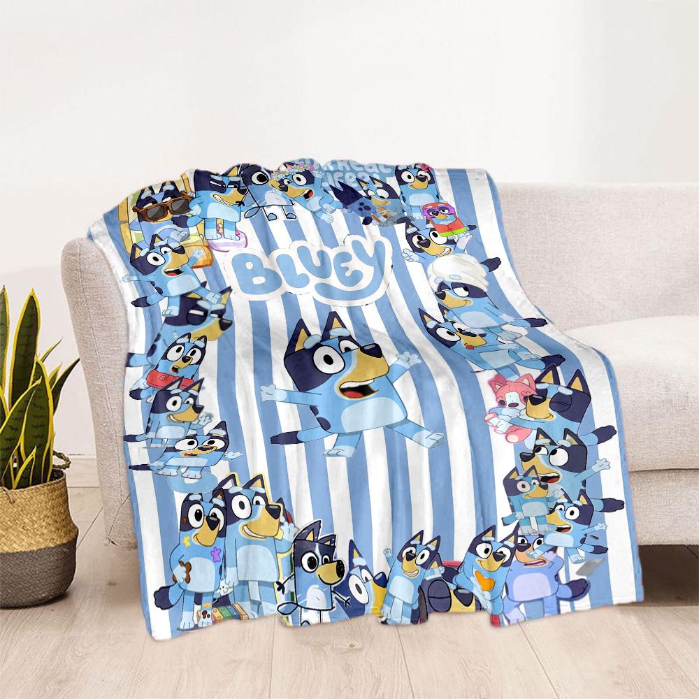 Bluey's Blue Fun Blanket Soft Warm Cozy Perfect for Office Chair Office Chair All-Season Use Stylish Decor Suitable for Gifting Relatives and Friends