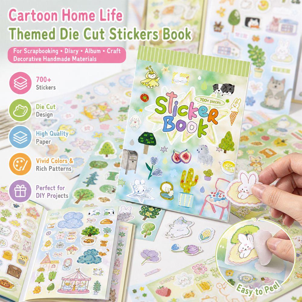 Self Adhesive Cartoon Sticker Book Art Paper Decorative Sticker Book Journaling