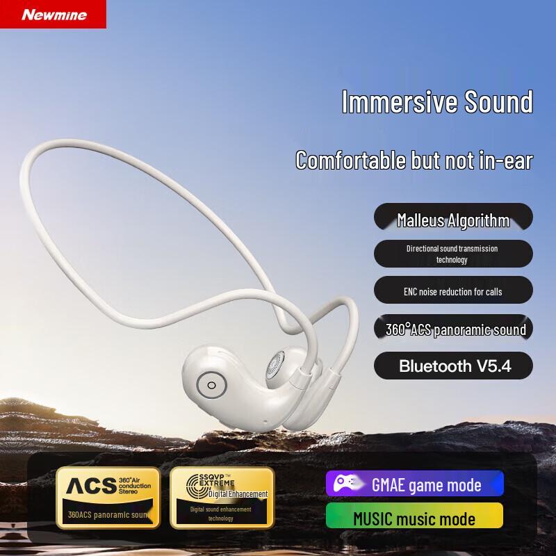 

Newmine F850 Open-Ear Bone Conduction Bluetooth Earbuds