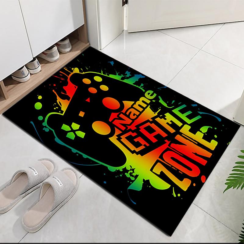 Custom Name Game Controller Printed Carpet, for Office Chair Living Room Bedroom Kitchen Room Decor Gifts.