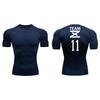 Graphic Print Short Sleeve Compression Shirt for Men Summer Athletic Quick Dry T-shirts Tops Gym Workout Running Training Tees
