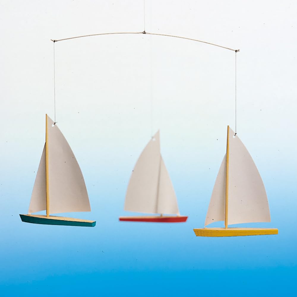 [Officially Imported] Flensted Mobile, Interior Ornament, Scandinavian Vehicle, Dinghy Regatta 3, FSM130014, with Presentation Box, Baby Goods, Gift