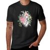 Bloom Floral Heart Human Anatomy pink roses flowers T-Shirt animal prinfor boys sublime Men's cotton t-shirt