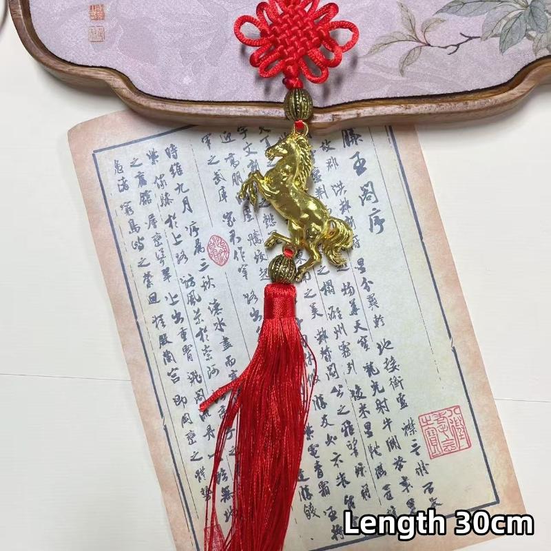 2026 Year Of The Horse Wall Hanging Car Rearview Mirror Pendant Ornament New Year Mascot Pony Lucky Decoration Housewarming Gift