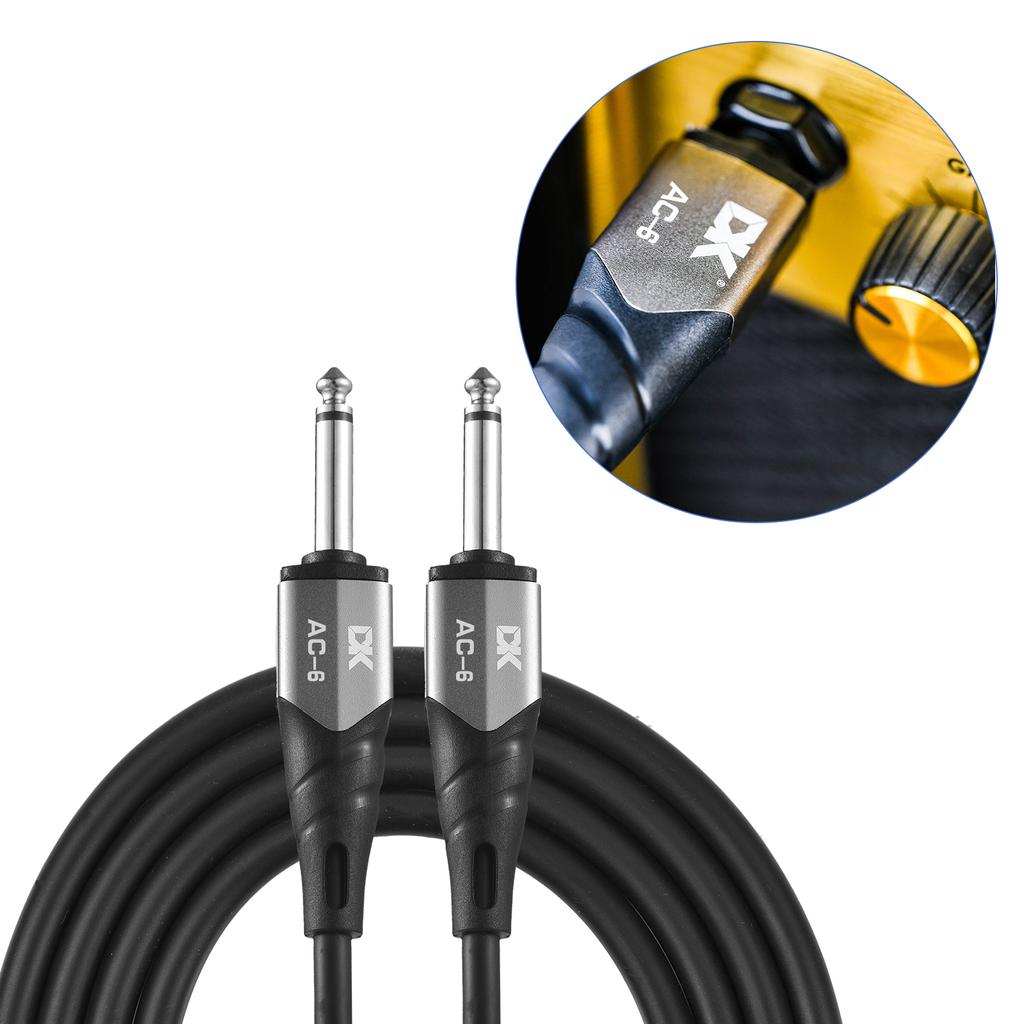 DK Gitarren-Verbindungskabel, 6,0 Meter, 20 Fuß Instrumentenkabel, Rauschunterdrückung, Audiokabel, 6,35 mm Stecker