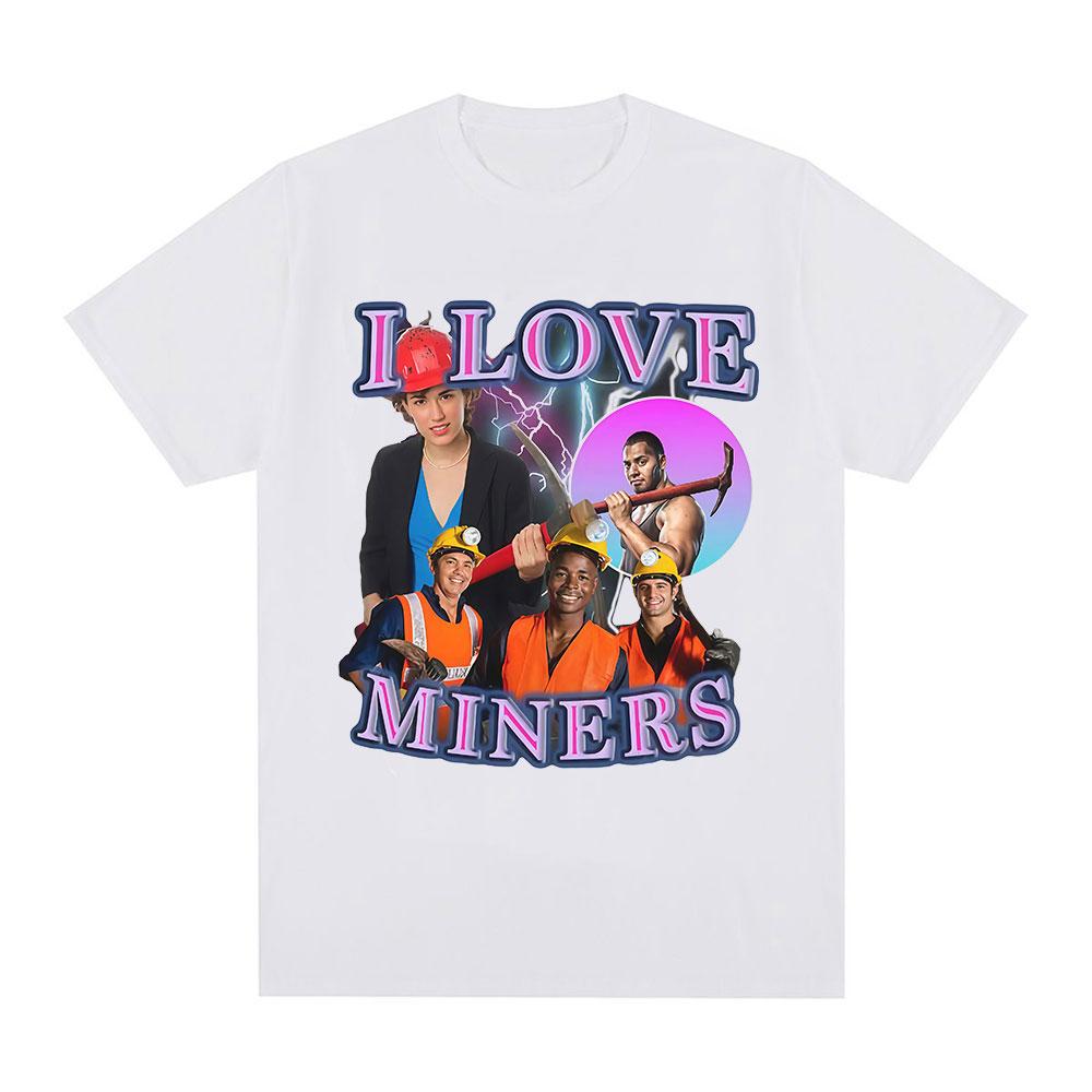 I Love Miners T-Shirt Funny Mining Enthusiast Humor Graphic Short Sleeves T-shirts Men's Women Cotton Casual Summer T Shirts Top