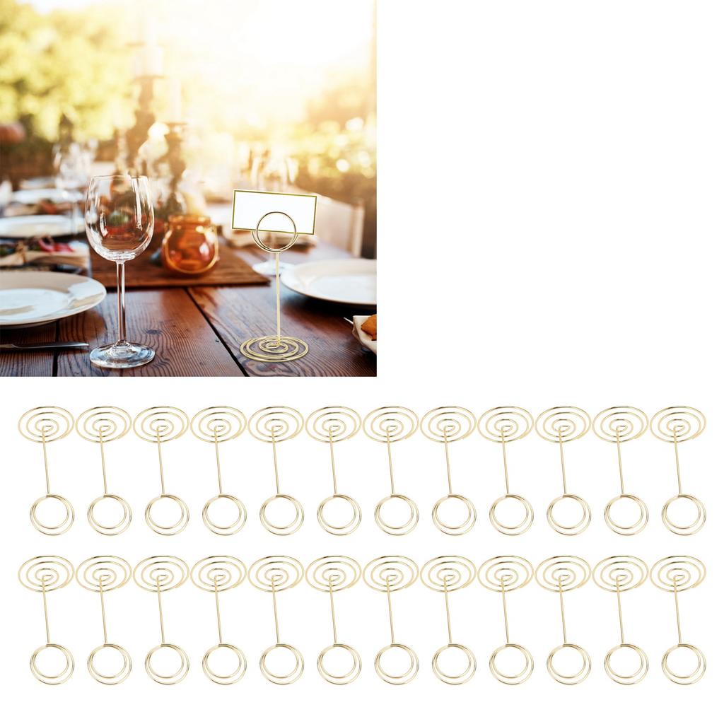 24PCS Table Number Holder 85mm Height Stainless Steel Multifunctional Wire Picture Holder