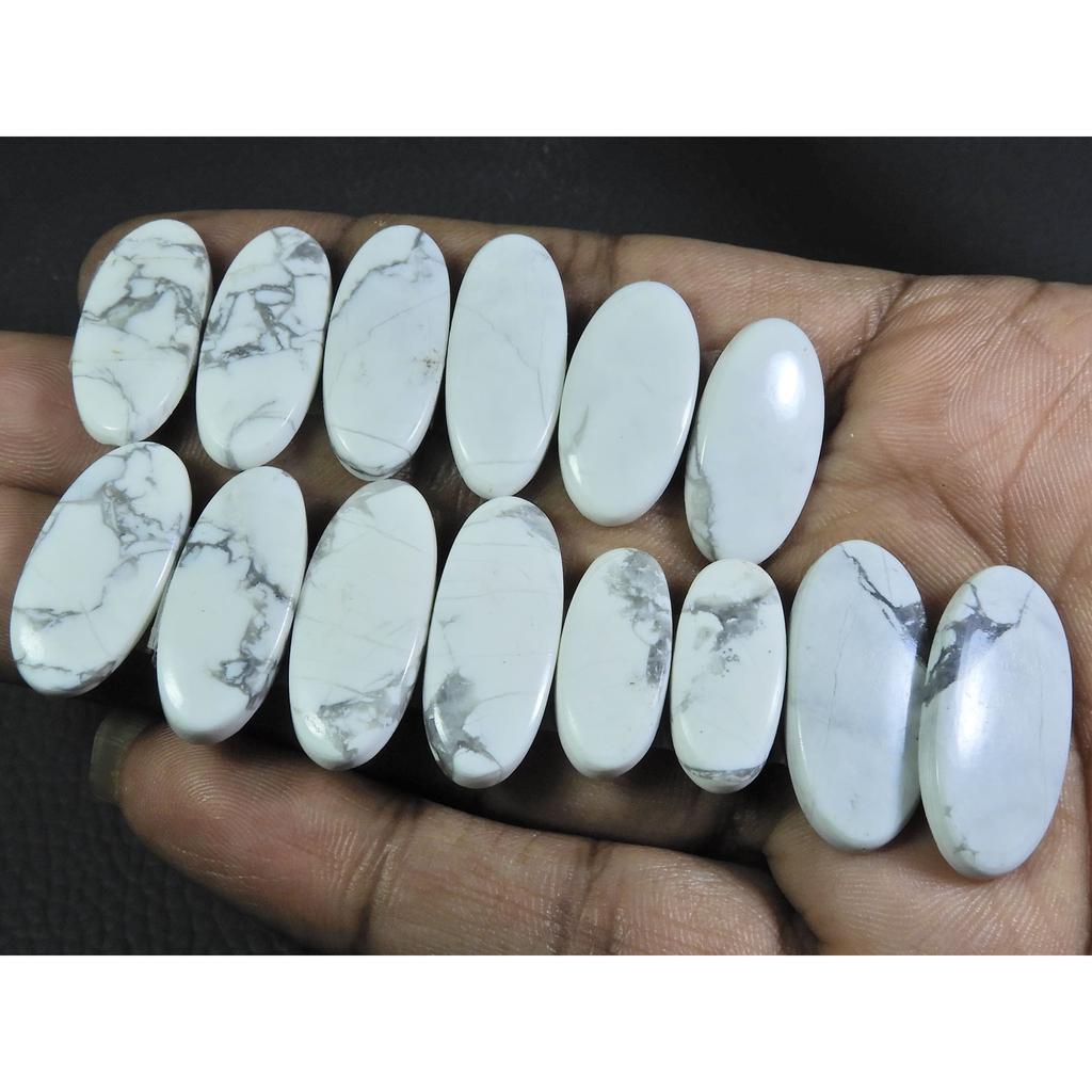 20-26MM Natural Howlite Matched Pair Oval Loose Gemstone 7Pair Lot A-619
