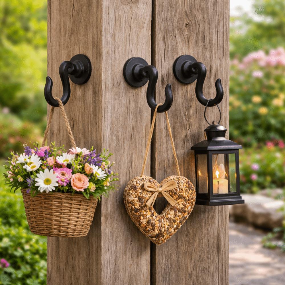 Heavy-duty Cast Iron Wall Hooks Decorative Tool Storage Rack Horticultural Hooks  Household