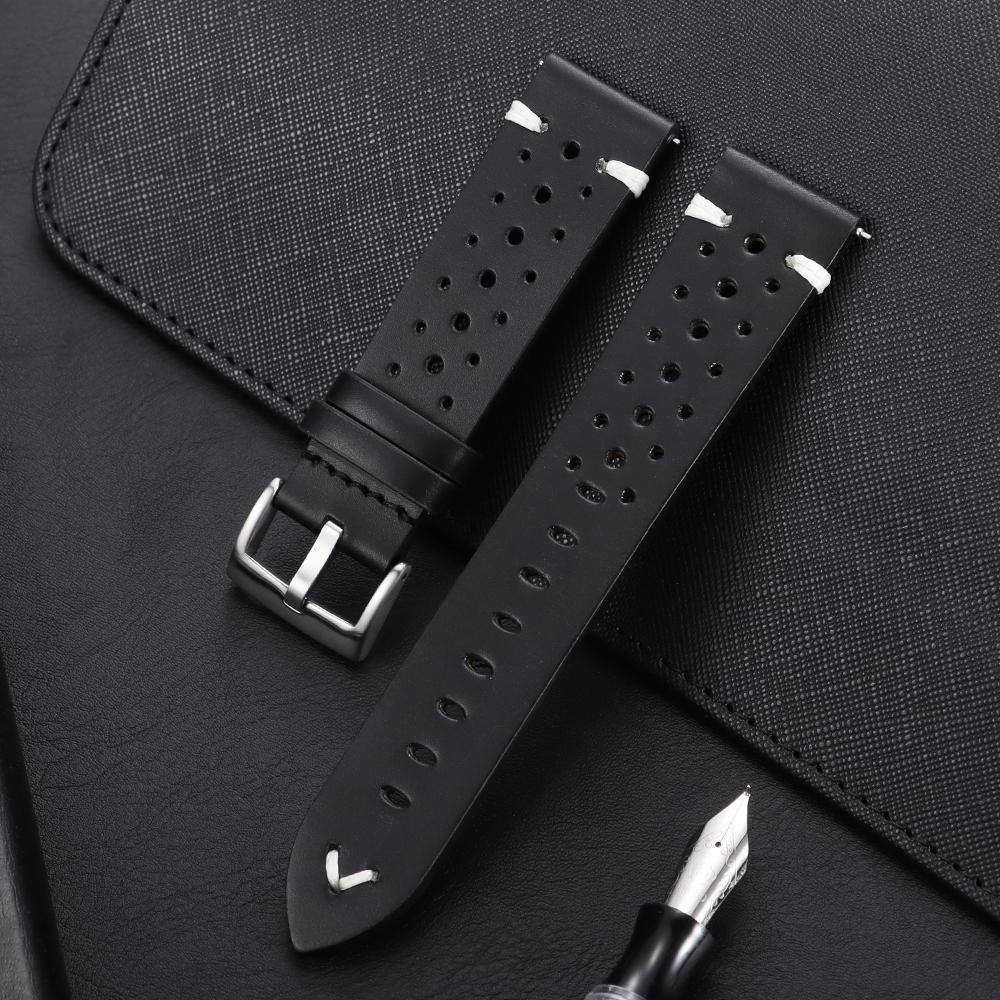 20mm 22mm Universelles Echtes Rindsleder Uhrenarmband Vintage Ölwachs Lederarmbänder für Männer Frauen Atmungsaktives Armband Gürtel Zubehör