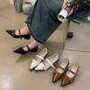 Pointed Toe Mary Janes High Heels Women Pleated Belt Buckle Ladies Shoes Fashion Low Heel Pumps Office Party Wedding Shoe 2024