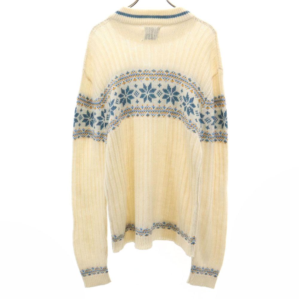 Van Cort 70s 80s Acrylic Vintage Nordic Pattern Long Sleeve Sweater Knit Men's Used