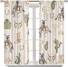 Vintage West Cowboy Window Curtains Rustic Wild West Cowboy Ride Horse and Desert Cactus Window Treatments for Bedroom Living
