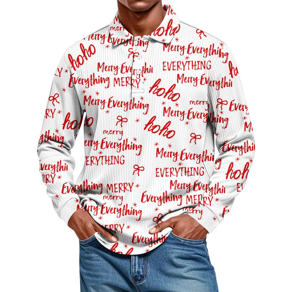 Men's Casual Style Solid Color Loose  Shirt Long-sleeved Top