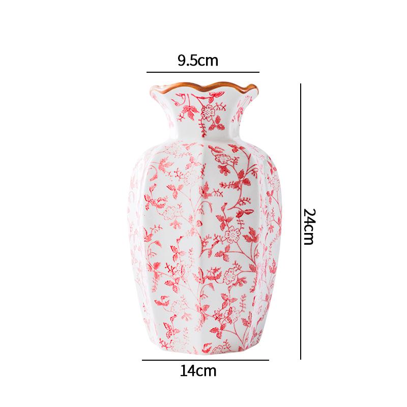 French Vintage Flower Vase Wedding Table Centerpiece Aesthetic Decorative Vases White Ceramic Vase Home Office Decoration