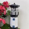 Solar Rotating Lighthouse Garden Light with Auto-On/Off Weather-Resistant & Easy Setup Romantic Night Lamp Resin Plastic Outdoor Decor for Yard Patio