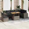 VidaXL Garden Lounge Set with Cushions 7 Pcs Grey Braided Resin 3327385
