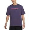 Jordan T Shirts Men's Purple Crew Neck Moderate Straight Fit CZ5182-573