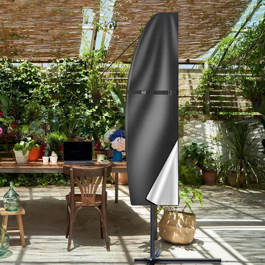 Patio Umbrella Cover Banana Rainproof with Strap Water Resistant Parasol Sun Protection for