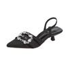 High Quality Shoes for Women 2025 Slip-on Women's High Heels Fashion Crystal Office and Career New Plus Size Closed Toe Sandals