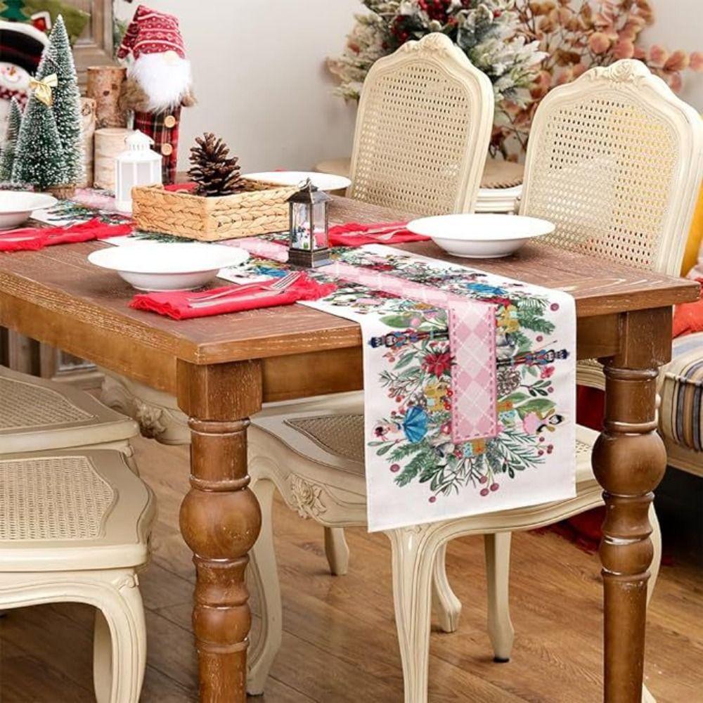 Nutcracker Flower Tree Table Clothing 13x72IN Christmas Decoration  Home Party