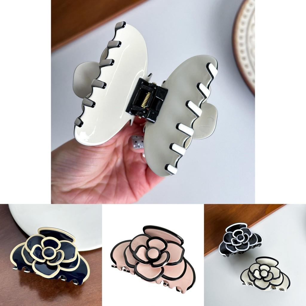 Elegant Acetate Hair Claw Clip For Women With Beautiful Camellia Design Perfect For Any Outfit