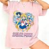 Summer 2026 Sailor Moon Core Trio Love Group Trend 100 Cotton Printed Loose Tshirts for Boys and Girls Parentchild Tops