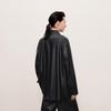 LESS 2024 Autumn Stand Collar Faux Leather Jacket
