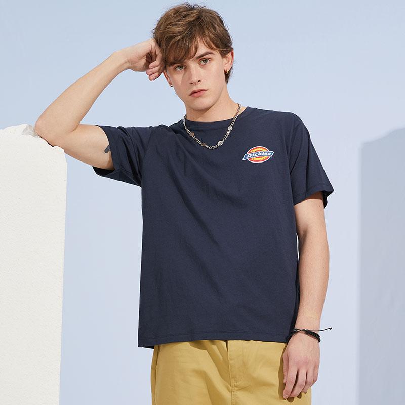 Dickies Logo Printed Short Sleeve T-Shirt Unisex Tops Deep-Navy DK008905CG7