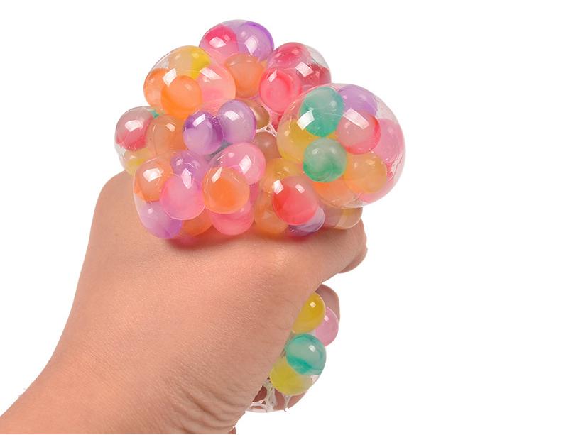 The Rainbow Bead Pressure Reducing Ball Squishy Fidget Toys Funny Stress Reliever Reduce Pressure Prop for Childrens and Adults