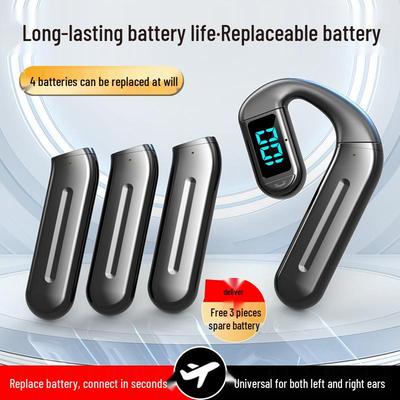 2026 Bluetooth Single Ear Wireless Earphone with Long Battery Life, Comfortable Over-Ear, Bone Conduction for Driving