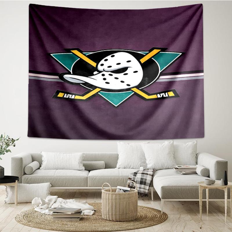 Anaheim Ducks Eishockey Team Wandteppich Raumdekoration Wandbehang für Wohnzimmer Schlafzimmer, Wohnheim, Geburtstags- und Weihnachtsgeschenke