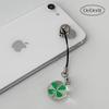 Transparent Circular Lucky Four-leaf Clover Phone Strap AirPod Bag Keychain
