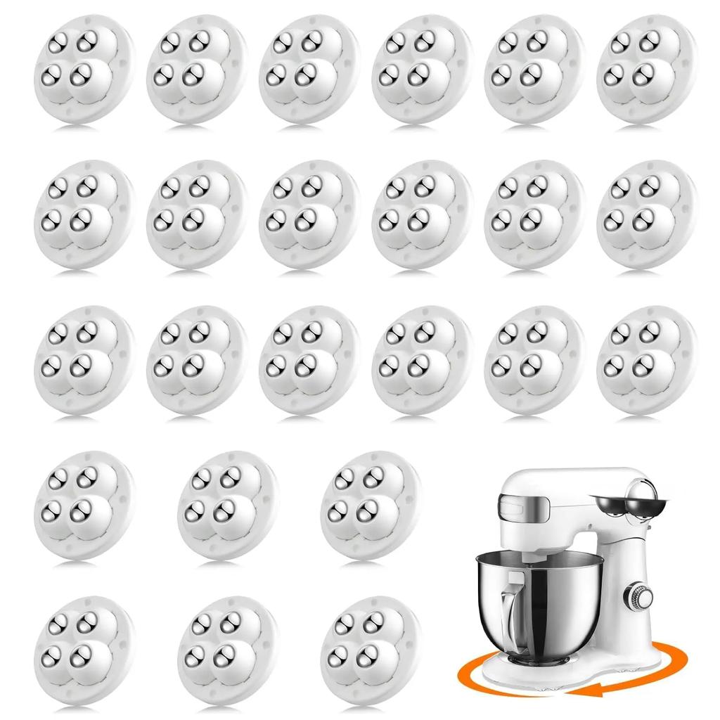 24Pack Self-Adhesive Mini Swivel Casters, 360° Rotatable Universal Wheels, Heavy-Duty Double Ball Bearings for Kitchen Applianc