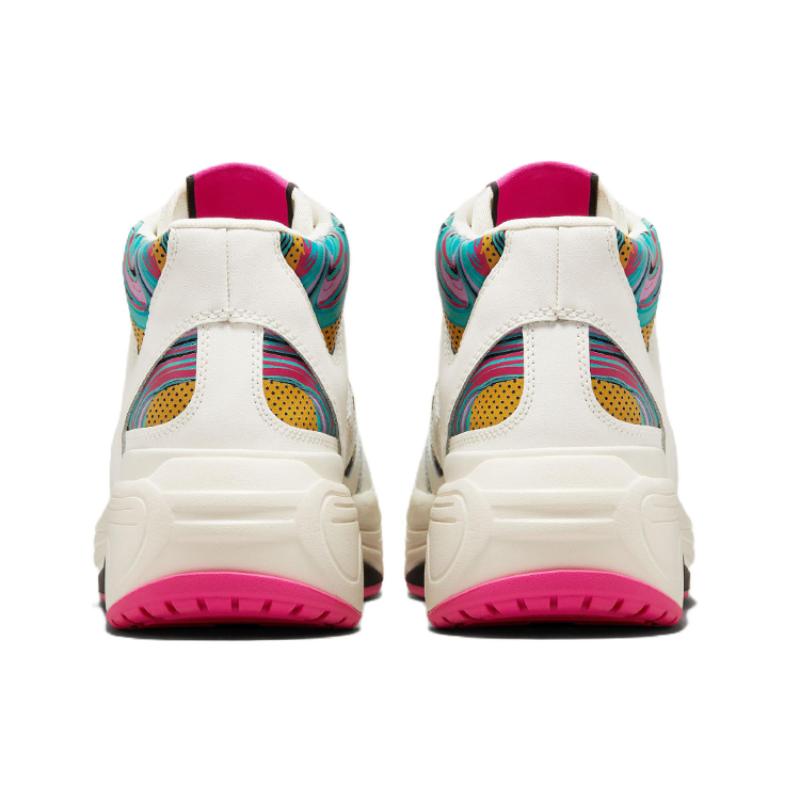 Converse Weapon Series CX Leather Mid-top Retro Basketball Shoes Unisex White and Pink