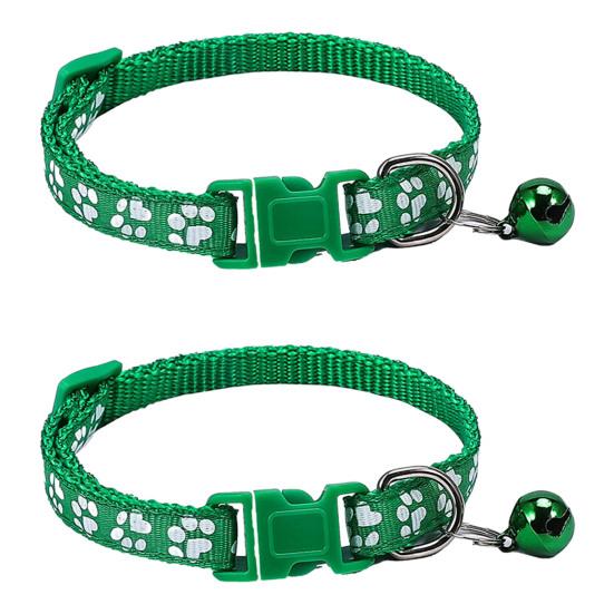 2Pcs Dog Collar Adjustable Buckle Design Exquisite with Bell Paw Pattern Pet Cat Dog Neck Circle Pet Supplies