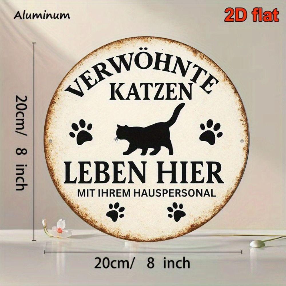 Metal Cat Wall Decor Tin Sign Gift For Friend 15x30cm Vintage Home Art