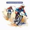 Motocross Watercolor Dirt Bike Rider Wall Stickers Living Room Sofa Background Decoration Wallpaper For Home Decor Boy Room Art Decals Sticker M1495