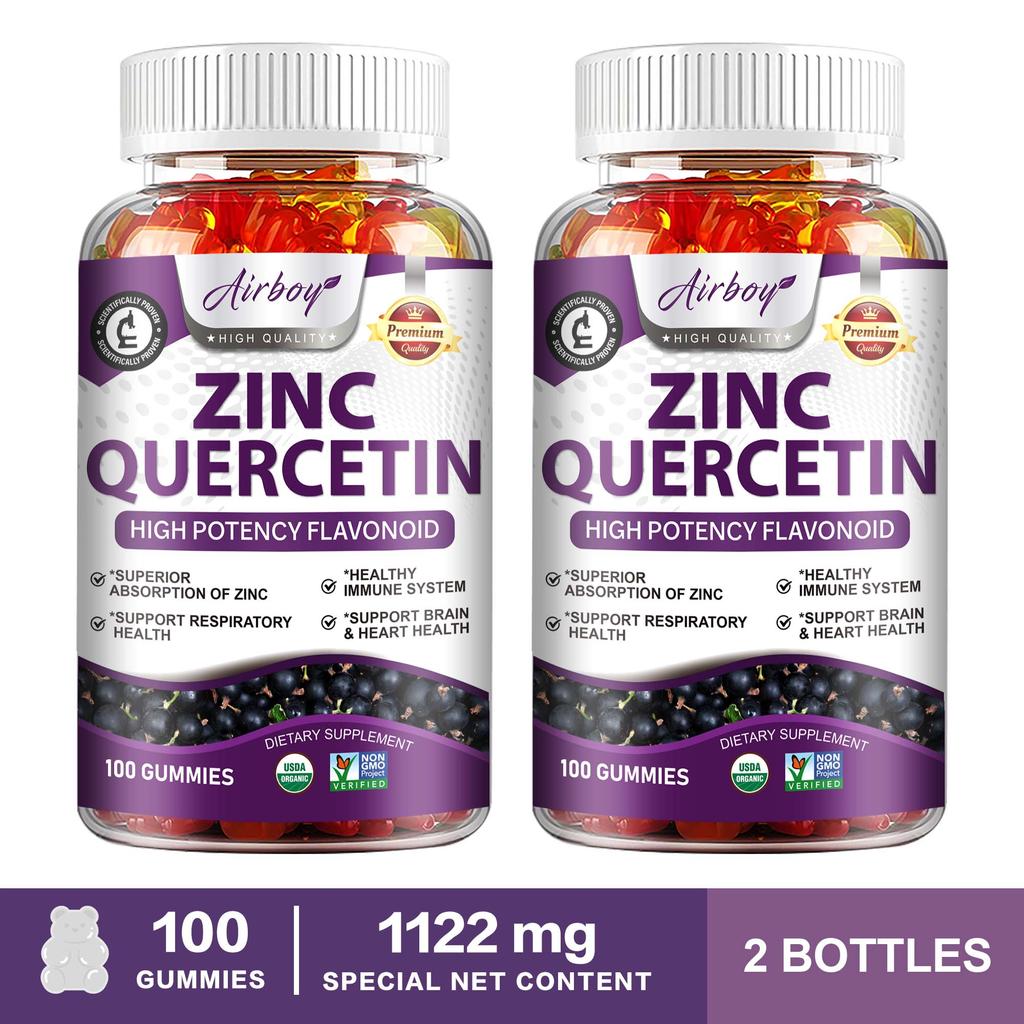 Zinc Gummies, Containing Quercetin Extract, All-natural, Nutritional Supplement, Suitable for Both Men and Women.