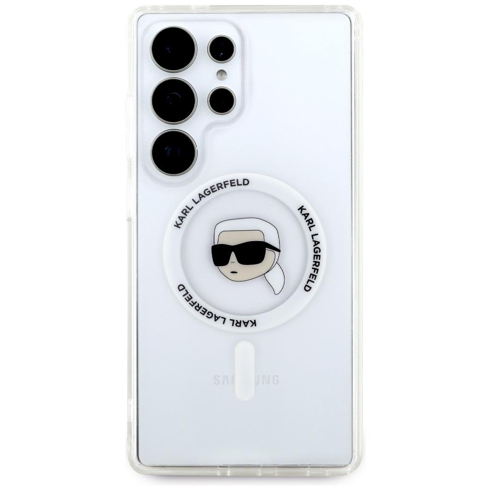 Karl Lagerfeld Button Karl Head Case     Printed Logo Magsafe For Samsung Galaxy S25 Ultra White