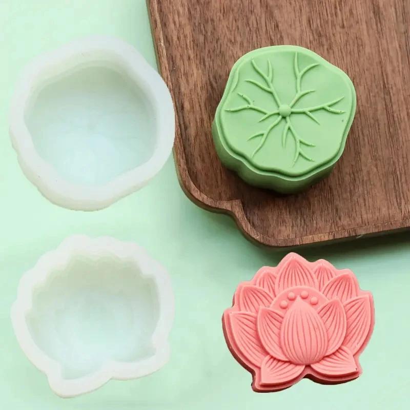 4Pcs Lotus Fluffy Flower Lotus Root Silicone Mold Handmade Resin Lotus Silicone Mold for Pastry,Fondant,Cookie,Candy Mold