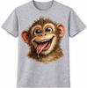 Lustiges Affen T-Shirt Verspieltes Lachendes Tier Grafik T-Shirt Lässiges Spaß Geschenk Oberteil