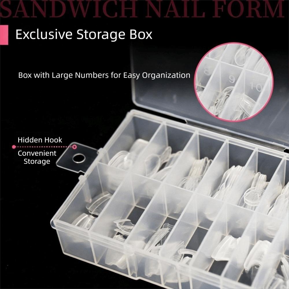 60/240/300 Pcs Acrylic Coffin Nail Forms 15 Size Oval Nail Extension Nail Easy Nail Extensions